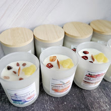 Load image into Gallery viewer, Cozy Fall Luxury Candles - Wood Wick - Gemtones - 4 Aroma Options