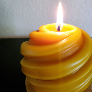 Spiral Spirit Pillar Candle - 100% All Natural Beeswax