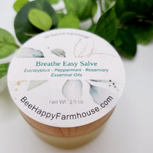 Load image into Gallery viewer, Bee Well - Breathe Easy Salve Balm - Natural Ingredients with Eucalyptus, Peppermint &amp; Rosemary Essential Oils
