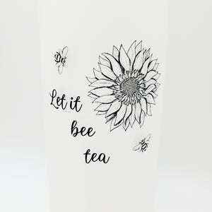 Let it bee tea - Tall Travel Glass with Bamboo Lid and Straw