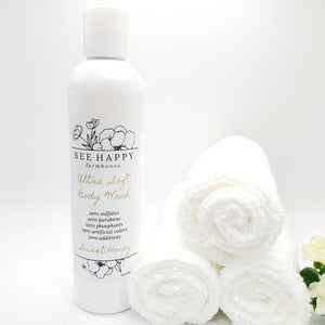 Ultra Soft Body Wash - Plant-Based Natural Ingredients with Raw Honey & 5 Aroma Options