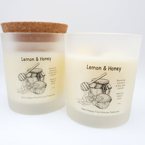 REFRESHING - Lemon & Honey - Luxury Aromatherapy Candle - Gemtone Intention Candle