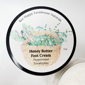 Bee Happy Feet - Luxurious Honey Butter Foot Cream - Peppermint & Eucalyptus