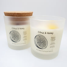 Load image into Gallery viewer, CHEERFUL  - Citrus &amp; Honey Luxury - Aromatherapy Candle - Gemtone Intention Candle
