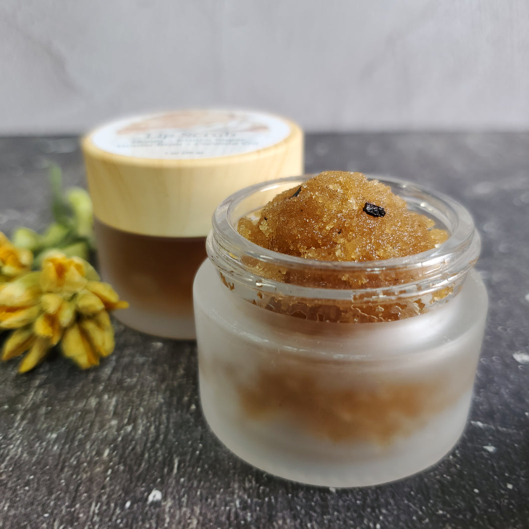 Lip Scrub - Natural Exfoliation - Honey, Brown Sugar, Vanilla Bean - Coconut Oil