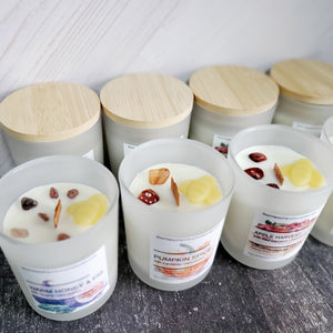 Cozy Fall Luxury Candles - Wood Wick - Gemtones - 4 Aroma Options