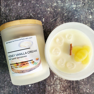 Cozy Fall Luxury Candles - Wood Wick - Gemtones - 4 Aroma Options