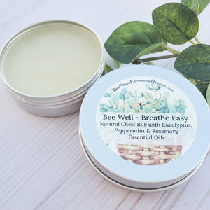 Breathe Easy Salve Balm - Natural Ingredients with Eucalyptus, Peppermint & Rosemary Essential Oils