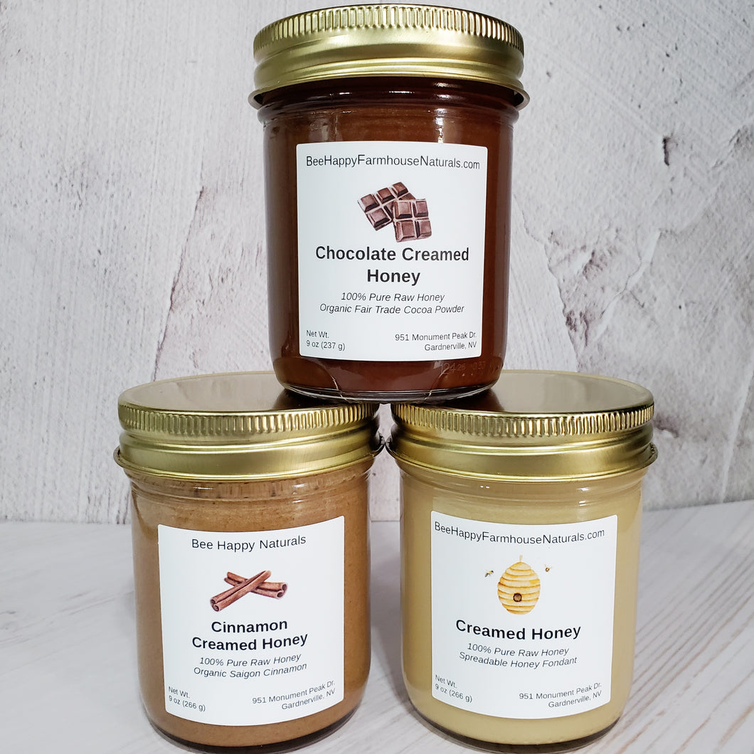 LIMITED RELEASE - Whipped Honey Taster Set of 3 - Honey Gift Set