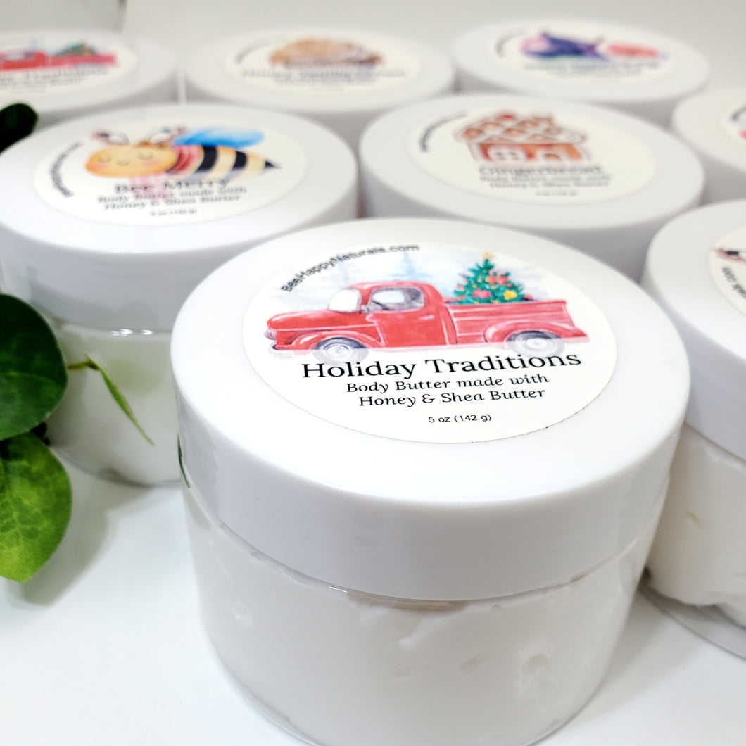 Luxurious Body Butter in Cozy Festive Holiday Aromas