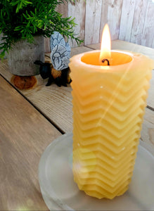 Pillar Candles - 3 Designs - 100% All Natural Beeswax