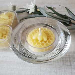 Beeswax Tealight Candles - 100% Natural Beeswax - 4 pack