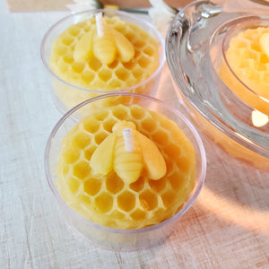 Beeswax Tealight Candles - 100% Natural Beeswax - 4 pack