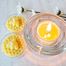 Load image into Gallery viewer, Beeswax Tealight Candles - 100% Natural Beeswax - 4 pack
